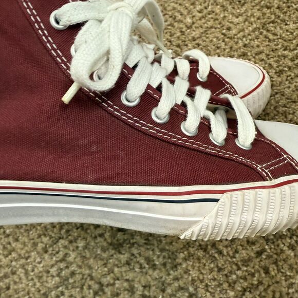 PF Flyers Center Hi Shoes Mens 9 Womens 10.5 Burgundy Canvas High Top Classic - Picture 3 of 13